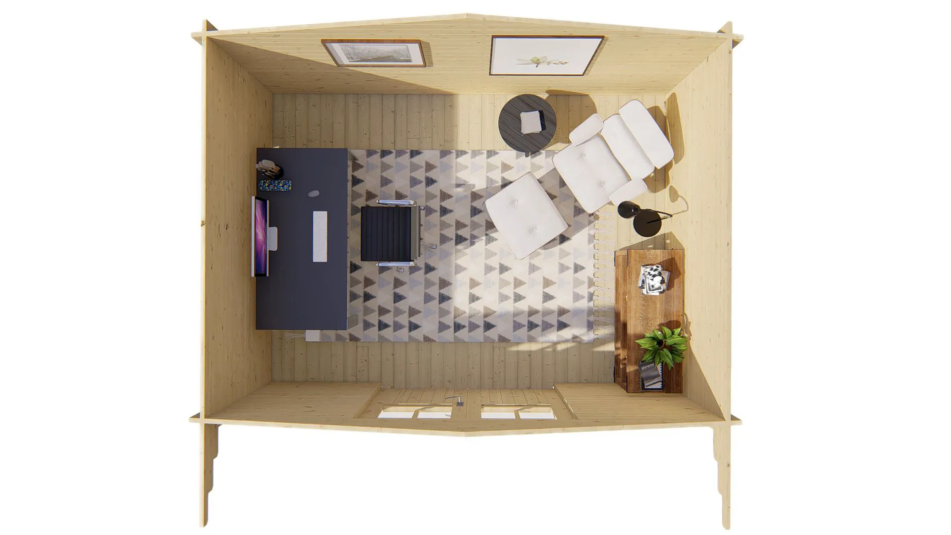 Tuinhuis Vrebos van bovenaf bekeken